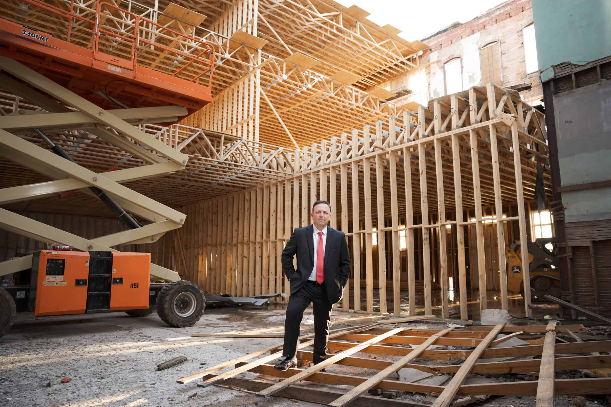 Michael Echols at a downtown construction site